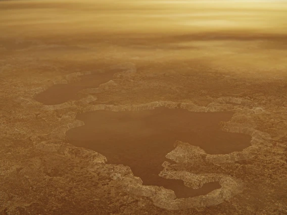 Artist's Concept of Lake on Saturn's Moon Titan